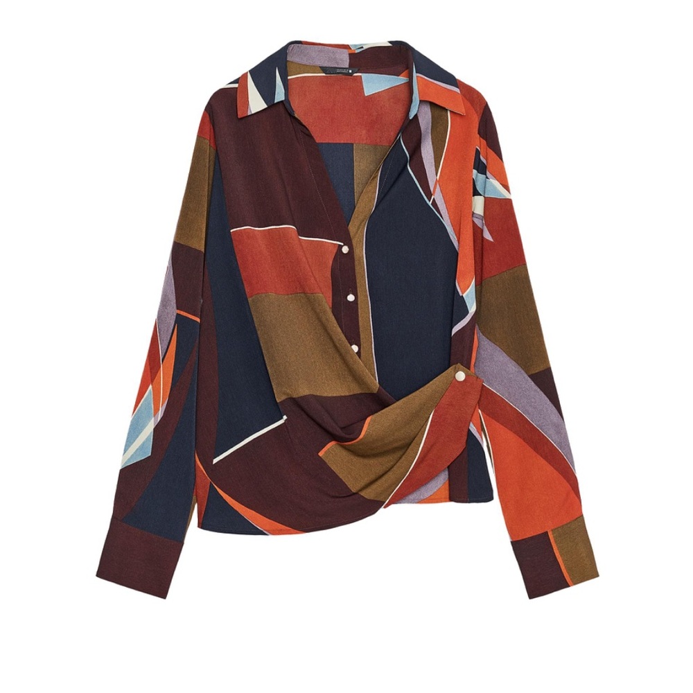 Zara Multicolor Abstract Blouse